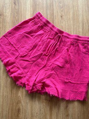EE Some Mineral Washed Drawstring Pull On Shorts Pink NWT Women’s Size 1x